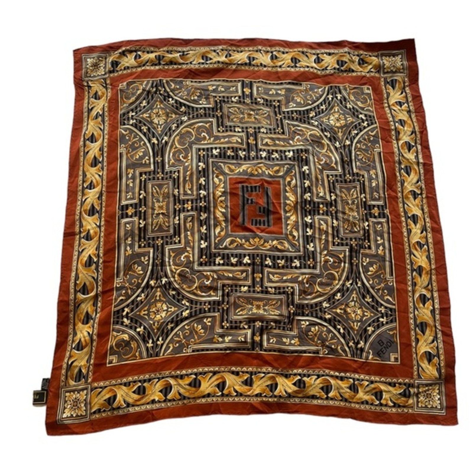 Fendi Scarf 100 Silk Made In Italy